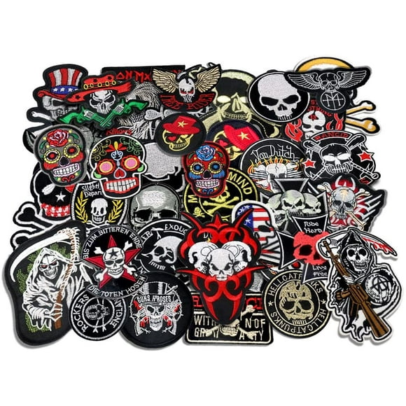 Crossbones White Skull Embroidered Iron on Sew on Patch J860W Crossbones White Skull Embroidered Iron on Sew on Patch J860W